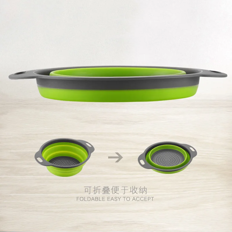 Kitchenware Vegetables Fruits Drain Basket Creative Folding PP Draining Baskets Organizer Kitchen Accessories