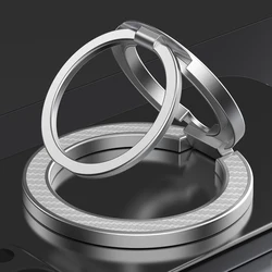 Dual Ring Triple Fold Magnetic Phone Stand Holder (Silver)