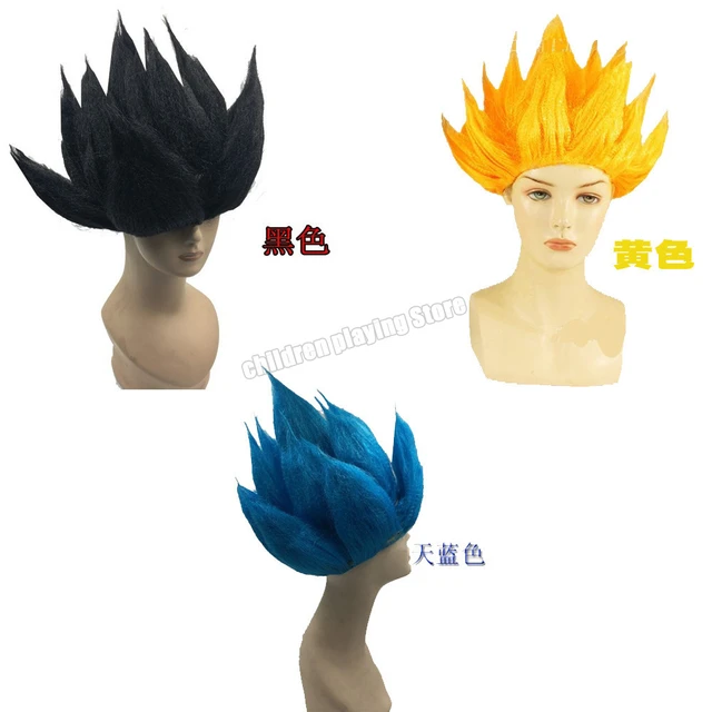 Son Goku Peruca Cosplay, Halloween Role Play cabelo, cabelo curto