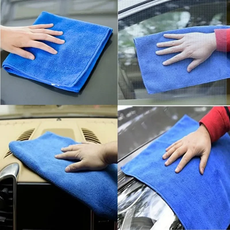 1/3/5/20pcs Car Cleaning Towel Microfiber Cleaning Cloths 30x30cm Auto Washing Glass Tools Soft Small Towel Car Wash Supplies