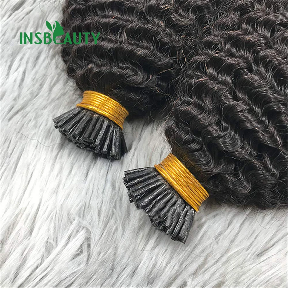 Kinky Straight I Tip Hair Extension Human Hair Brazilian Itip Human Hair Stick Tip Hair Extensions - Image 5