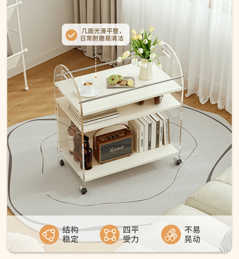 Sofa Edge Movable Living Room Small Coffee Table Creative Small Cart Luxury Bedside Side Cabinet Service 미니협탁 간이 테이블 짱구테이블