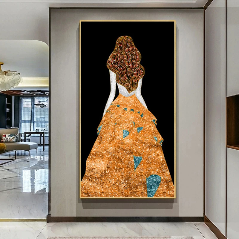 

Abstract Art Blonde Hair Girl Canvas Painting HD Prints Wall Posters Print Pictures for Living Room Home Decor