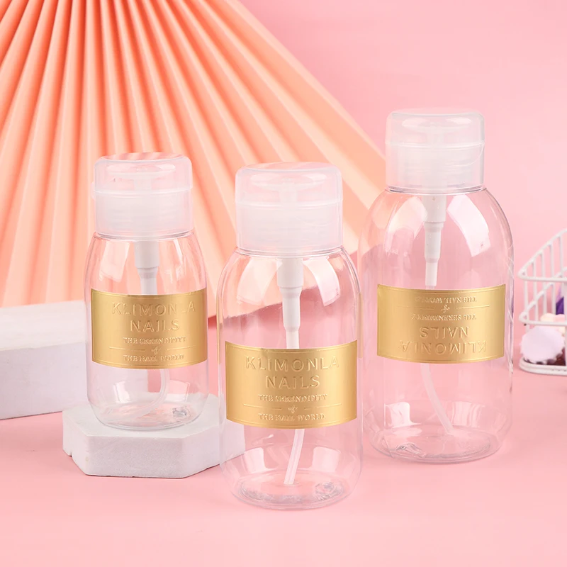 

200/300/500ml Nail Art Press Bottle Refillable Bottles Portable Cleaning Water Nail Polish Removing Water Makeup Spray Bottle Tr