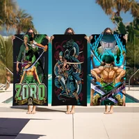 Anime Cool Boy O-One Piece Roronoa Zoro Anime Beach Swimming Towel Soft Absorbent Washcloth Children's Gifts Travel Camping Gym 1