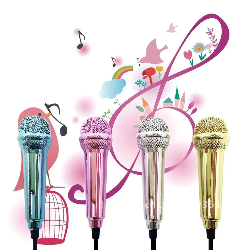 

Mini Karaoke Microphone Wired Portable Studio Microphone 3.5mm Stereo Microphone for Phone Tablet PC Laptop Singing Voice Karaok