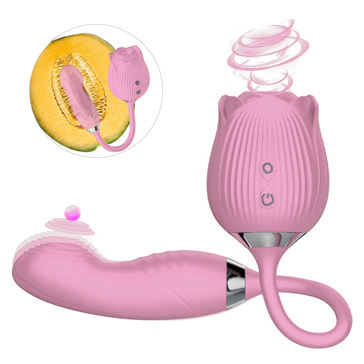 Rose-Blumen-Dildo, Saugen, Lecken, Vibrator für Frauen, Klitoris-Sauger, Vagina, G-Punkt-Stimulator, weiblicher Masturbator, erotisches Sexspielzeug ab 18 Jahren 1