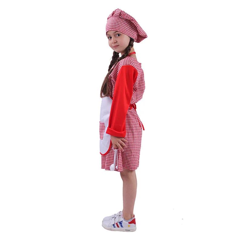 Kids Chef Costume Separates - Chef Jacket & Hat Set For Dress-Up Play (Choose Size 2/4 To 10/12) 6 thumbnail image
