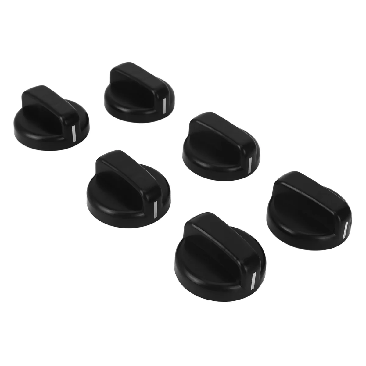 Botão plástico preto para fogão a gás, acessórios de cozinha, 60 pcs