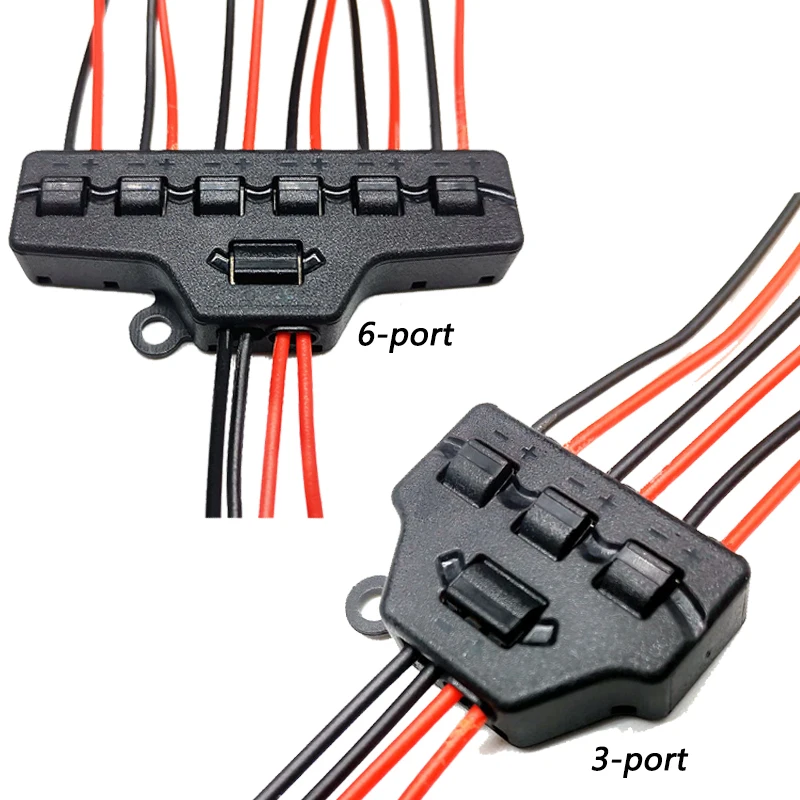 3/6 포트 분배 포트 공유 상자 Diy 소형 철도 기차 모델 장면 조명 시스템 DC 램프 레이아웃 용 라인 분배기