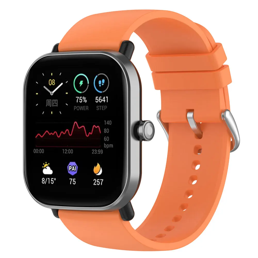 Versatile 20mm Silicone Smart Watch Strap Bracelet