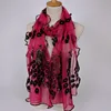 The New 2024 of Popular Fashion Peacock Flocking Breathable cut Scarves lace Ladies scarf Bronzed scarf 40x190cm 3