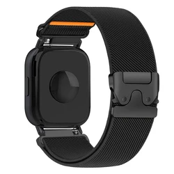 Versatile 22mm Nylon Strap - Elastic Replacement Bracelet Belt for Redmi watch 5 Active (Black)