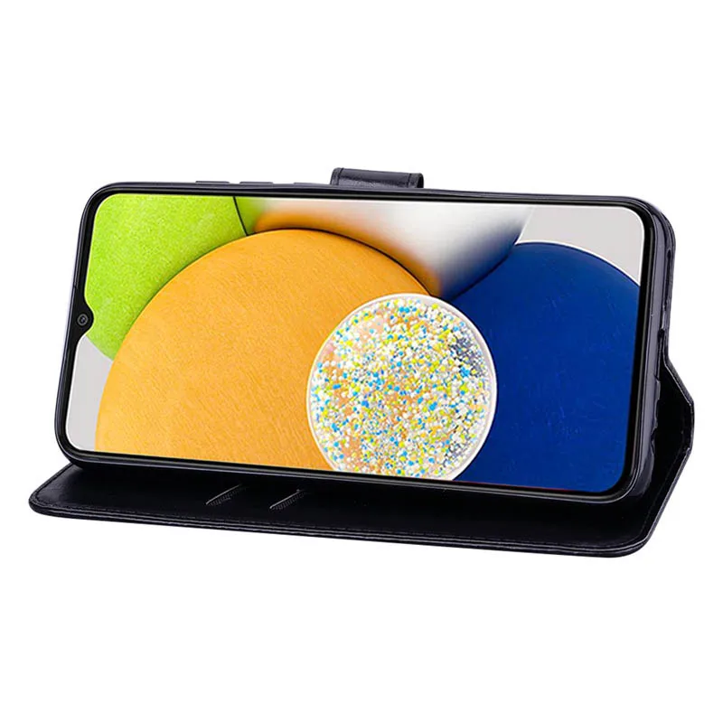 A03 Cover Luxury Solid Color Flip Leather Case leather wallet case leather case phone case leather phone case For Samsung Galaxy A03 A03S