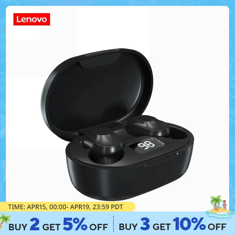 레노버 XT91 TWS 무선 블루투스 이어폰, 소음 감소, 터치 컨트롤, 음악 헤드폰, 전원 디스플레이, 마이크 포함  Best5