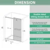 Double Sliding Shower Door 56-60 in.W x 76 in.H, 5/16" (8mm) Tempered Glass, Frameless Shower Door, Bathroom Glass Shower Door 3