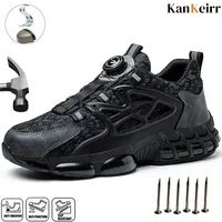 New Safety Boots Men Work Sneakers Anti-smash Indestructible Shoes Steel Toe Protective Boots Anti-puncture Work Safety Shoes