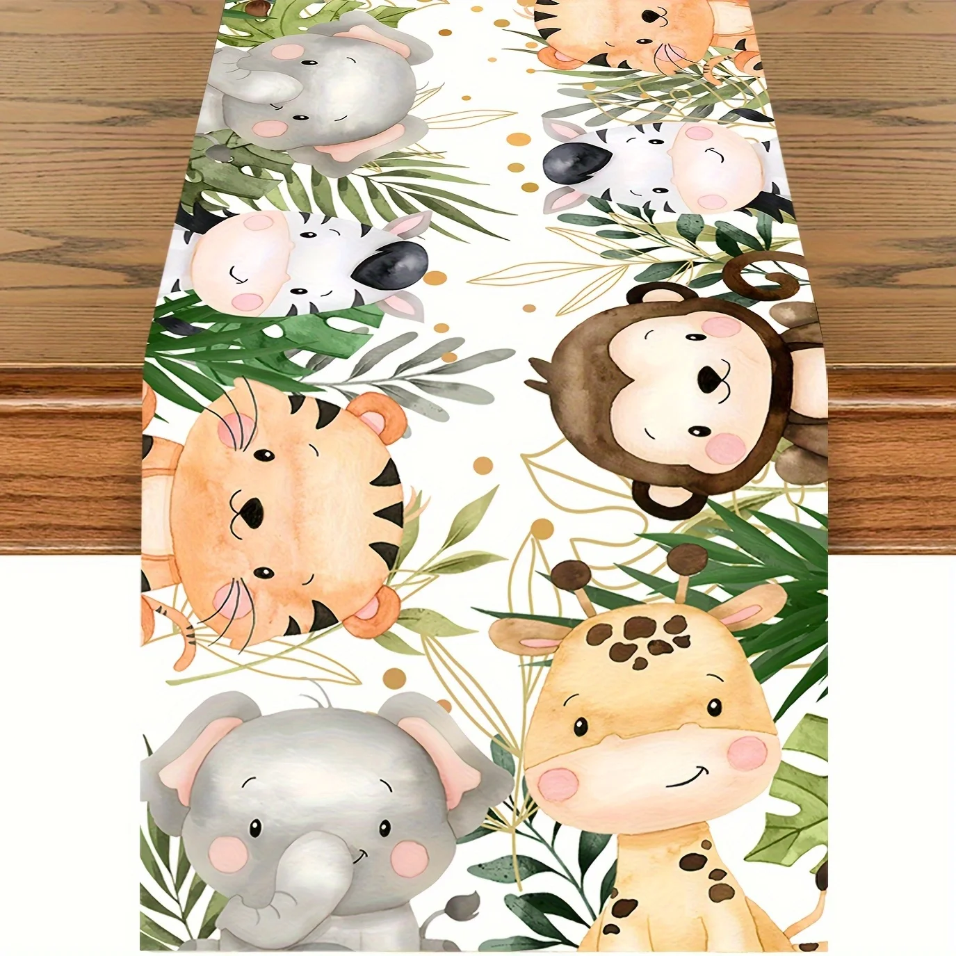 1/3 Stück Dschungeltier-Thema Safari Happy Birthday Party Dekoration Baby Shower Banner Hintergrund Deko Affe Giraffe Geschenk – Detail 1
