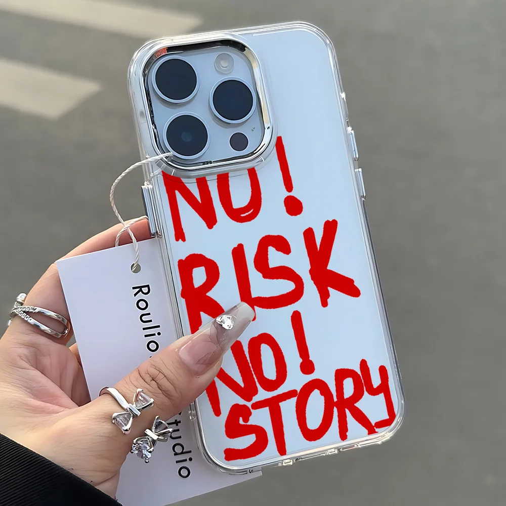 No Risk No Story Transparent Soft Phone Case - Flexible and Protective Cover Design