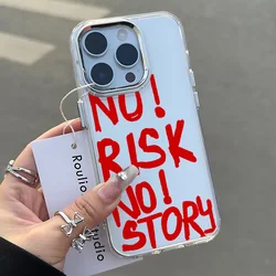 No Risk No Story Transparent Soft Phone Case - Flexible and Protective Cover Design - iPhone SE (2020) (A1)