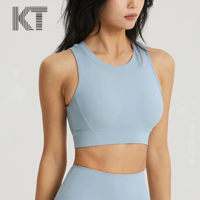 

KT Yoga High Intensity European American Bra Women's Gym Push Up Hollow Sports Fitness Bra Sports Fitness Running Training Top