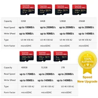 SanDisk V30 Micro SD Extreme PRO 32GB 64GB 128G 256G 512GB 1TB UHS-I Memory Card TF Card 200MB/s C10 U3 4K for Camera Steam Deck - Image 6