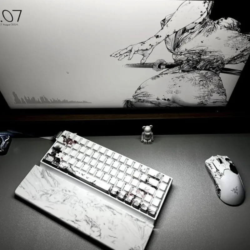 ホワイトクォーツキーボードパームレストカスタムメカニカルキーボード