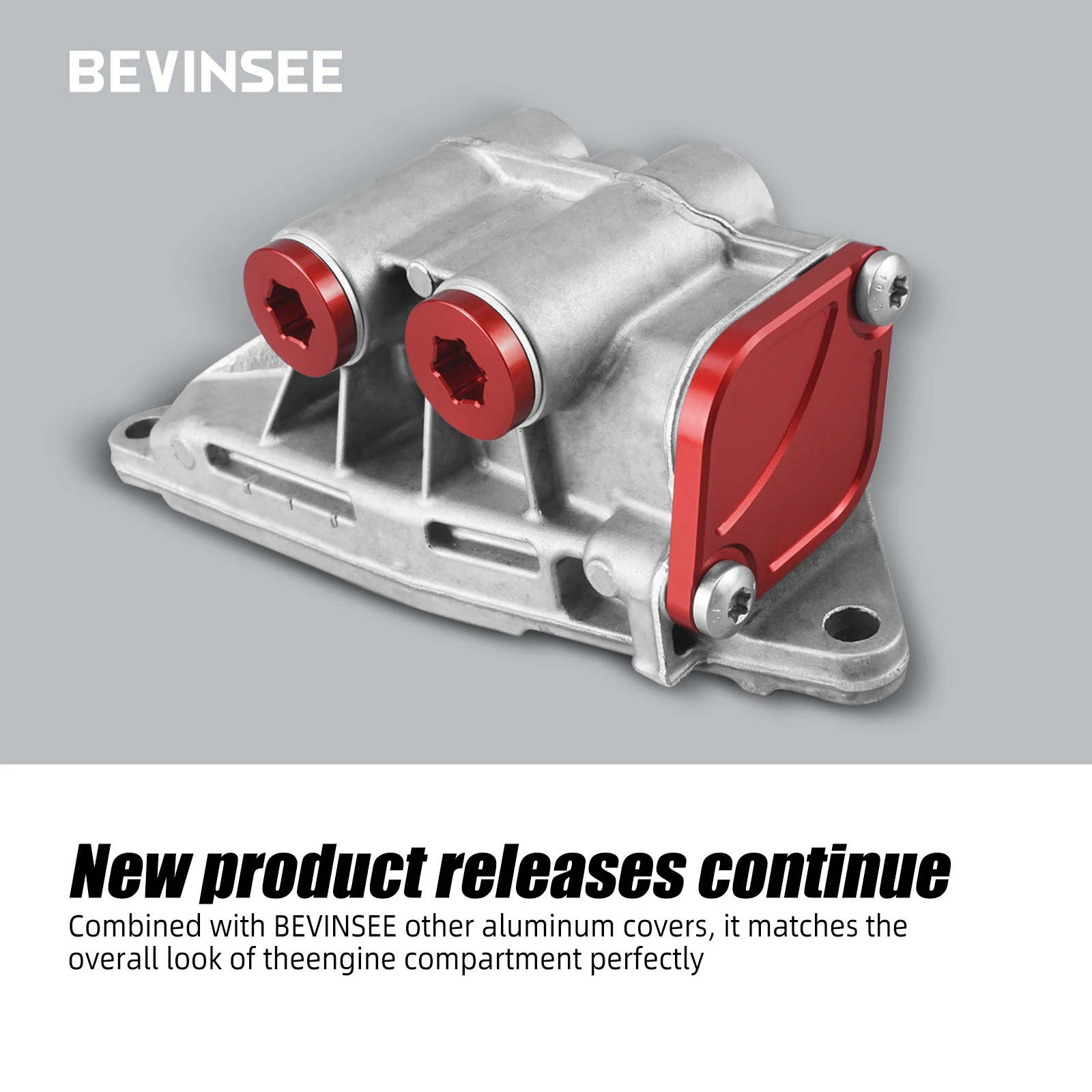 BEVINSEE Aluminium Oil Thermostat Housing Plugs & Lid Cover for BMW N54 N55 S55 for BMW E90 E92 335i E82 E88 135i E60 F10 535i engine compartment panel