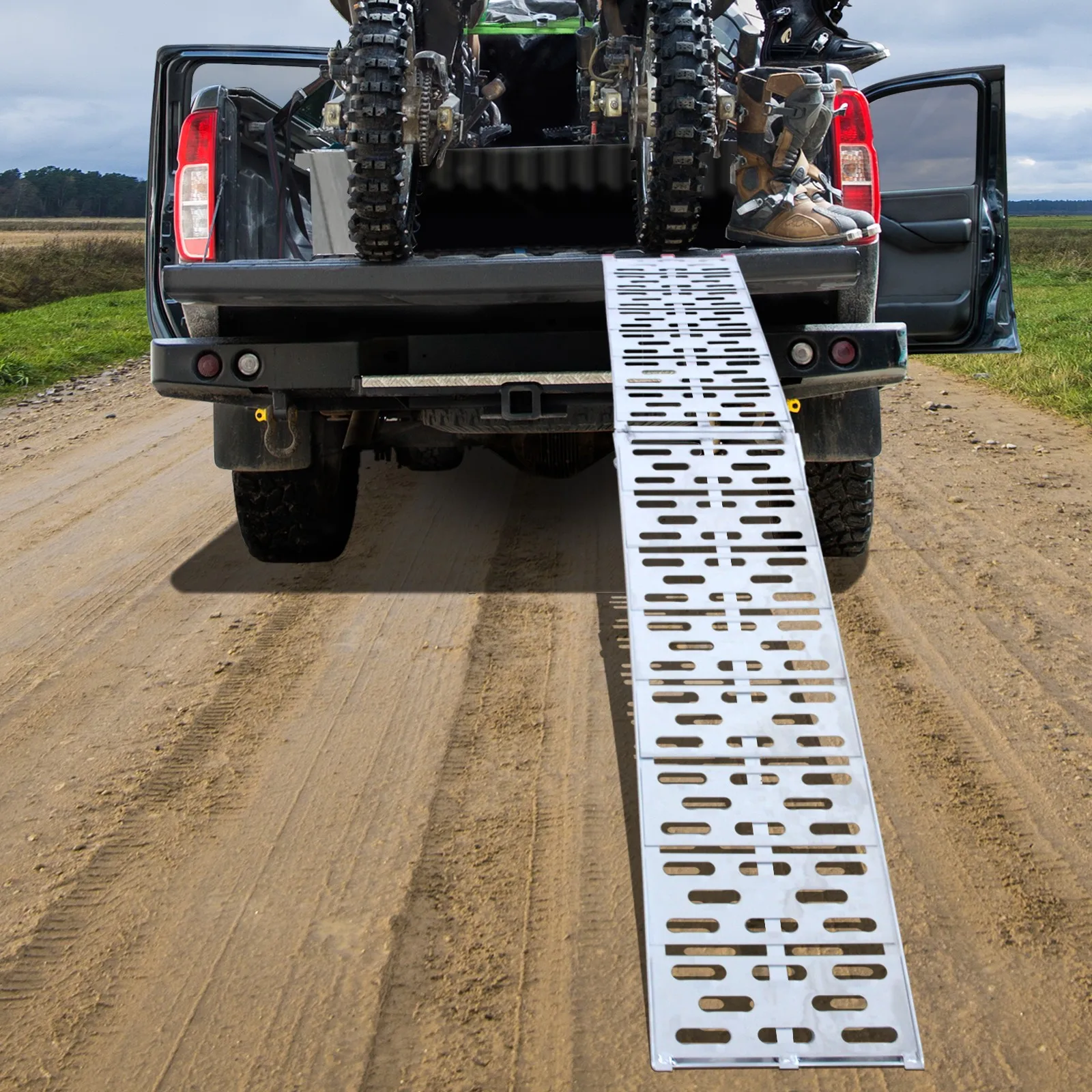 227x30cm-aluminum-folding-340kg-loading-ramp-with-Hitch-strap-ramp-for ...