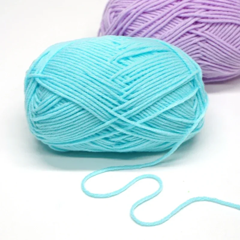 50g/Set 4ply Milk Cotton Knitting Wool Yarn Needlework Dyed Lanas for Crochet Craft Sweater Hat Dolls 140 Yards 4