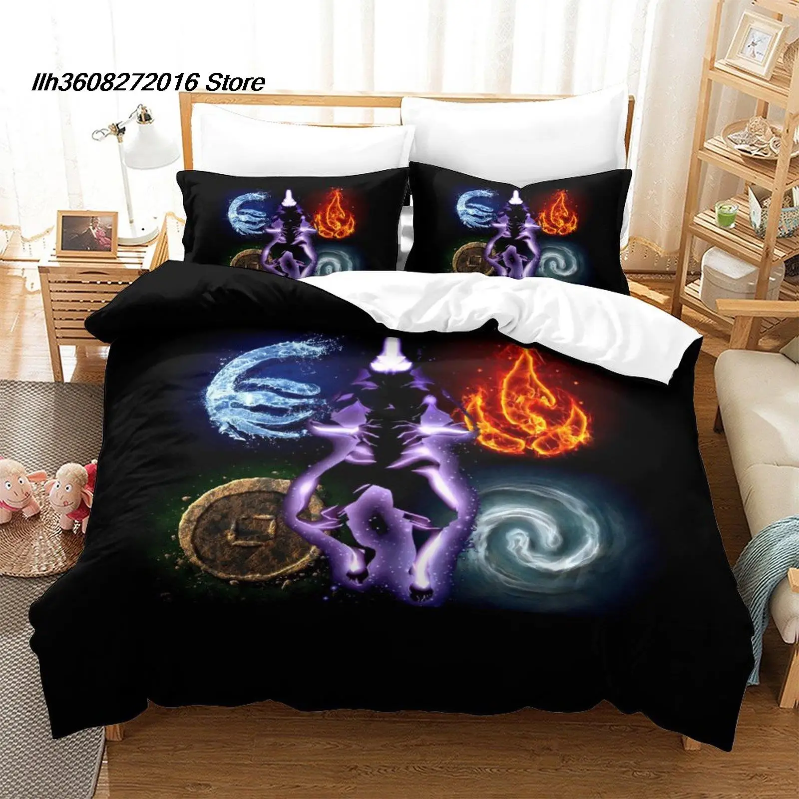 2025 New Avatar the last airbender Bedding Set Single Twin Full Queen King Size Bed Set Aldult Kid Bedroom 3D Anime Bed Sheet Se 3