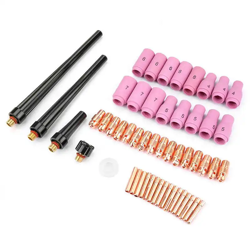 53pcs/set TIG Welding Torch Body Parts Gas Lens Nozzle Collet Cup Kit Cutter Consumables For WP-9 20 25 For welding