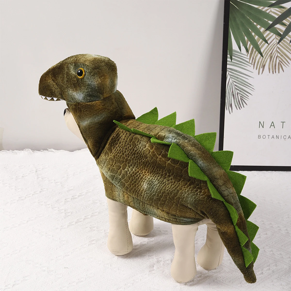 Dog Costume Set Pet Accessories Halloween Dog Costume Green Dinosaur Cosplay Clothes Outfit Party