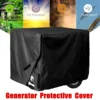 1pc Waterproof Universal Generator Cover For Most Generators 5500-15000 Watt, Black, 96.52x71.12x76.2cm 3