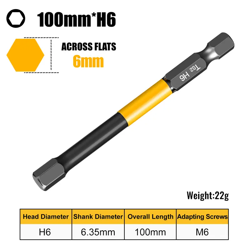 Allen Wrench Drill Bit Hex Driver Bits Set 50/100/150mm H1.5-H10mm with Magnetic Grip and Slip Design for Secure Screw Holding - Image 30
