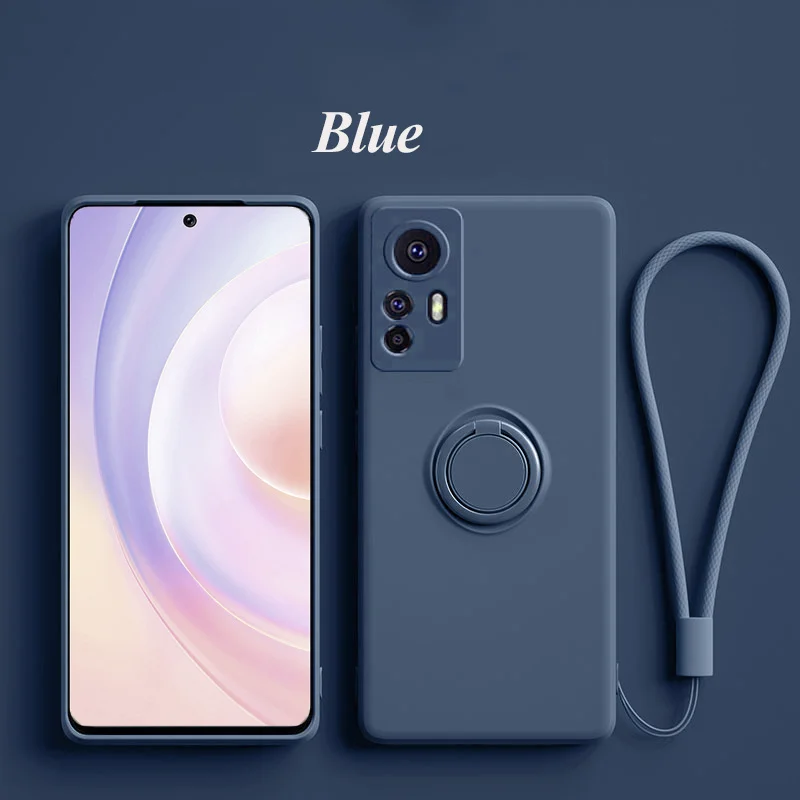 thumbnail image 1 of Liquid Silicone Case For Xiaomi Mi 13T 12T 11T 10T Pro 12 11 Lite 5G NE Capa For Mi 14 13 10 12 Pro Ring Holder Cover With Strap, 1 of 5