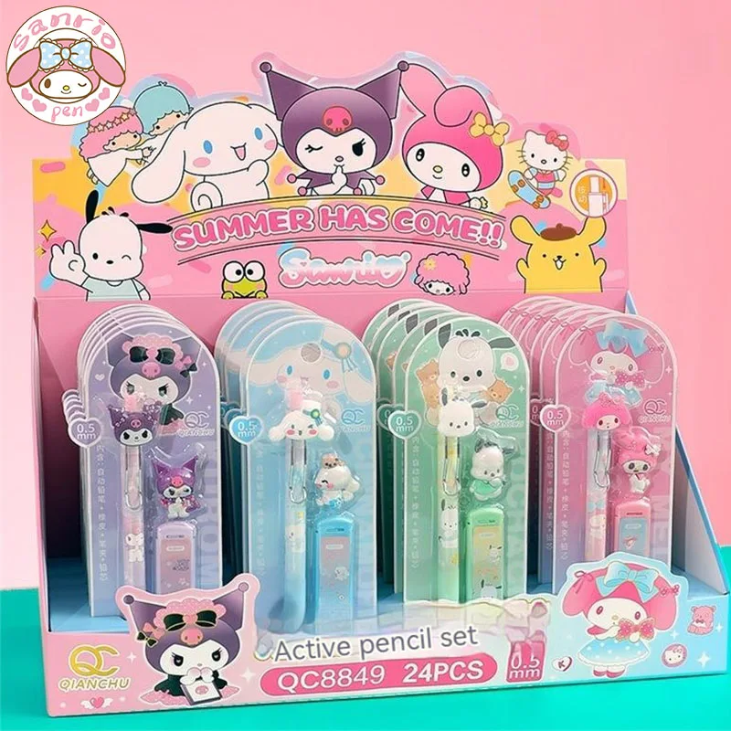 

12/24 шт. Sanrio механический карандаш Kuromi Cinnamoroll My Melody 0,5 черный костюм искусственные канцелярские принадлежности оптом