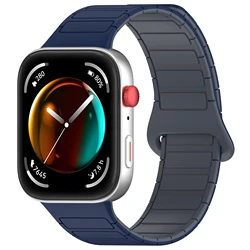 Magnetic Loop Silicone Replacement Strap for Smartwatch - New Bracelet Band Accessory (Blue grey)