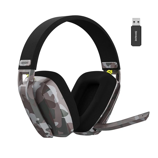 BINNUNE BW06 2.4GHz Wireless Gaming Headset with Mic for PS5 PS4 PC Mac Playstation Bluetooth Gaming Headset with Microphone