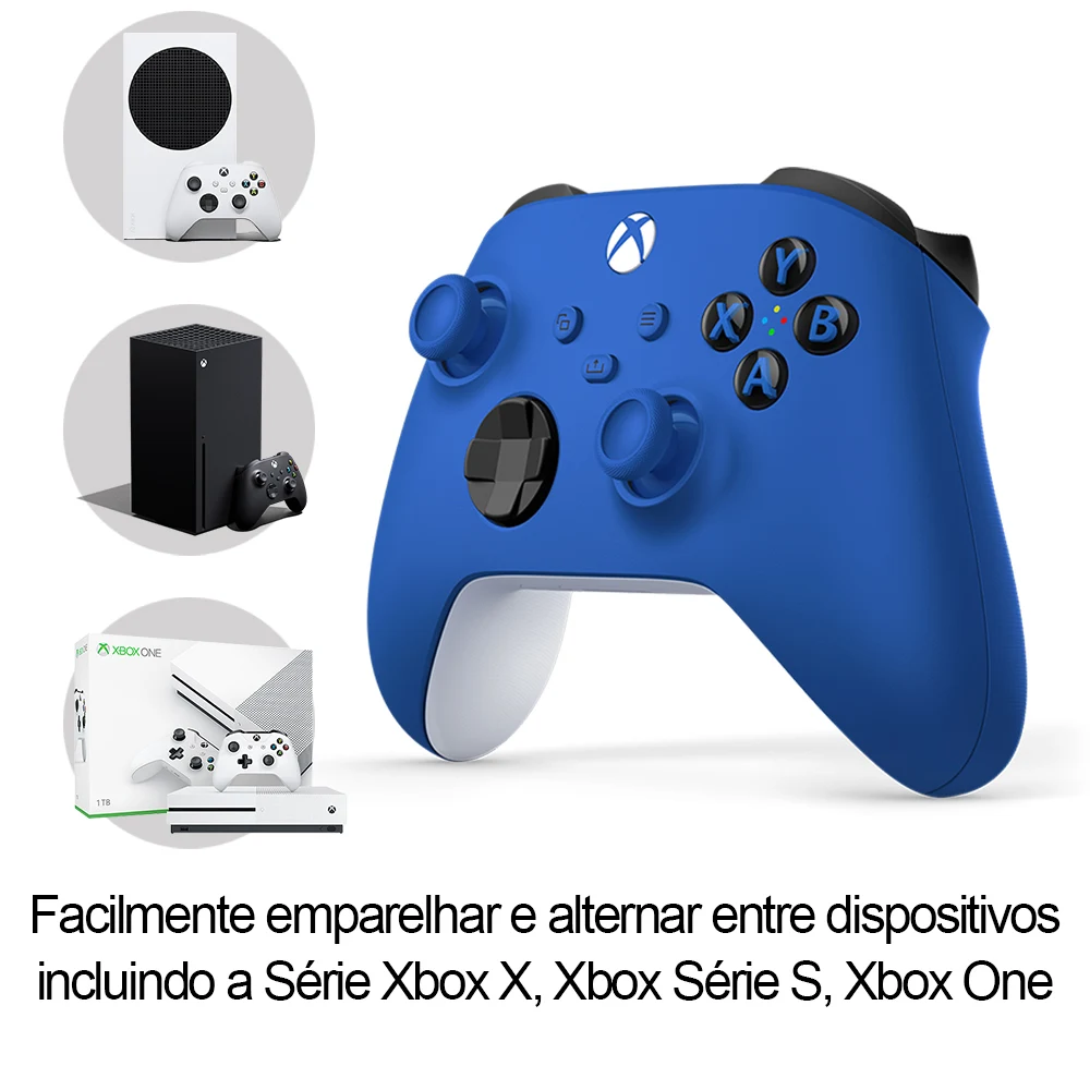 Controle joystick sem fio Microsoft Xbox Wireless Controller Series X, S  shock blue