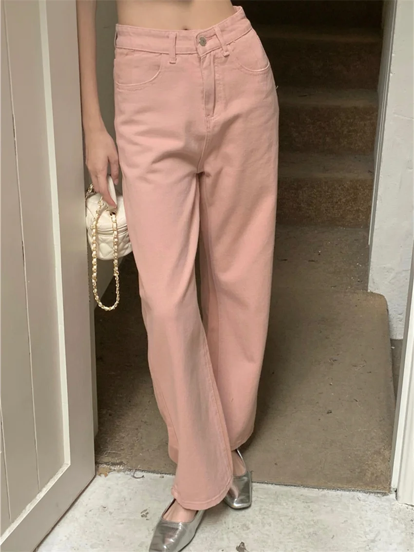

Alien Kitty Pink Mopping Trousers Loose Solid Minimalist Summer Women 2023 Straight Casual Office Lady Streetwear Pants Slim