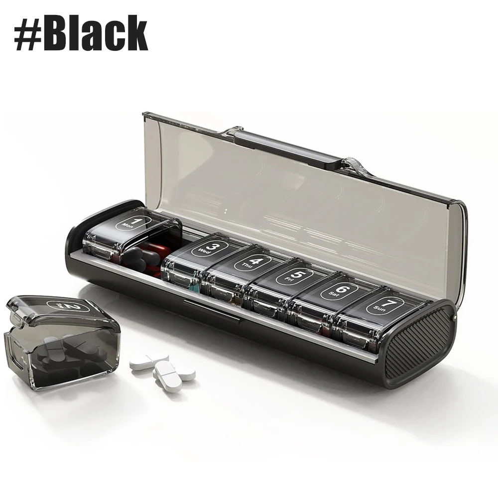 Large Weekly Pill Organizer Box for Vitamins & Supplements - Travel-Friendly 7-Day Case