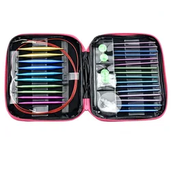 Premium Aluminum Interchangeable Knitting and Crochet Needles Set (A)