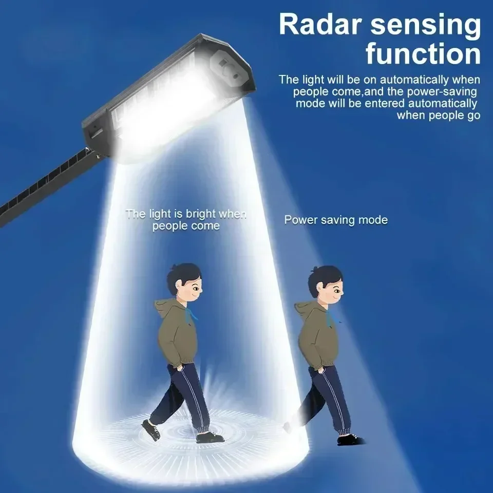 New Solar Lamp Outdoor Sunlight Motion Sensor 8m Remote Control Solar Focus Wall Street Light Waterproof External Solar Lamp