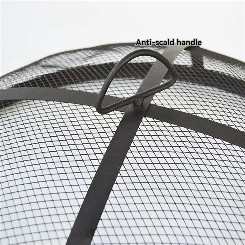 Hot Selling-Fire Pit Spark Screen, Outdoor Fire Pit Screen Cover, Fire Screen Round Cover Net, Cover For Backyard,F