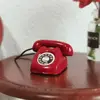 Retro Mini Fixed Telephone 1:12 Dollhouse Miniature Simulation Mini Phone Model Home Furniture Decor Children Pretend Play Toy 1