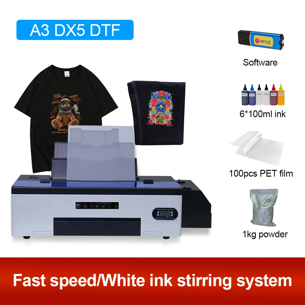  Impresora A3 DTF y DTG, impresora multifunción, impresora plana  automática para camisetas, sudaderas con capucha, pantalones, sombreros,  zapatos, etc. : Arte y Manualidades