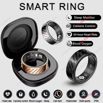 2025 Nuovo Smart Ring Chiamata Avviso Frequenza cardiaca Monitoraggio dell'ossigeno nel sangue Pedometro Calorie Fitness multifunzionale Anelli per dita intelligenti