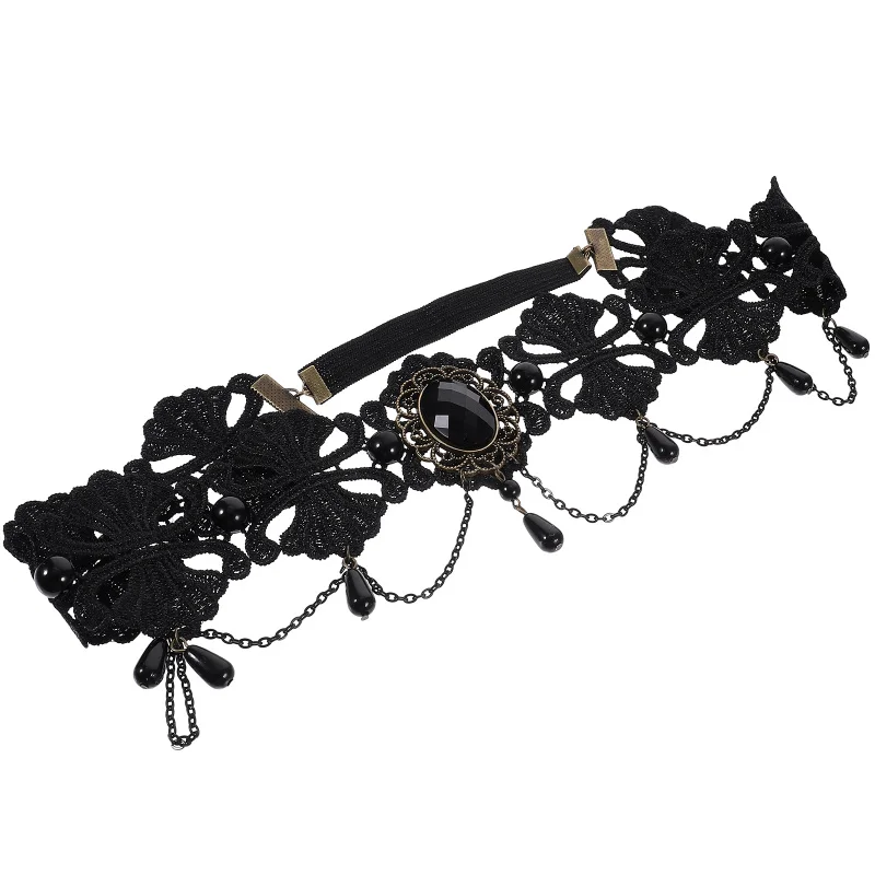 Description Picture 2 of item1PC Black Heaband Forehead Chain Headwear for Party