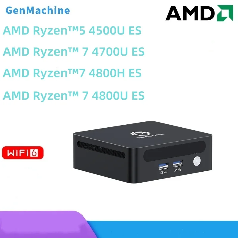 GenMachine Mini PC AMD Ryzen 4500U 4700U 4800H 4800U ES CPU
